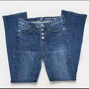 NWT NY & Company Button Fly Barely Boot Cut Jeans Sz 8 Women's High Rise NY&C
